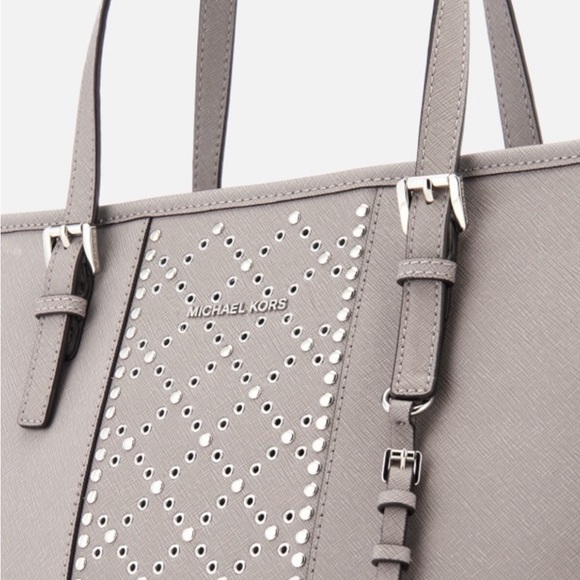 Michael Kors Jet Set Travel Tote Bag Pearl Grey - Picture 3 of 13